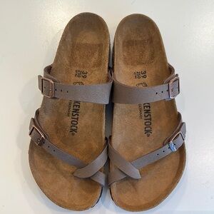 New Birkenstock Taupe Double-Strap Sandals
